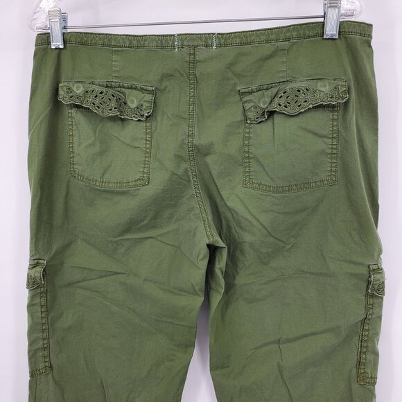 Vintage Old Navy Y2K Grunge Low Rise Lace Crochet Cargo Women's Pants Size 8 - Picture 9 of 9